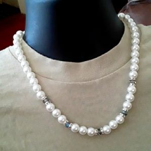 Elegant White Pearl Necklace for Men